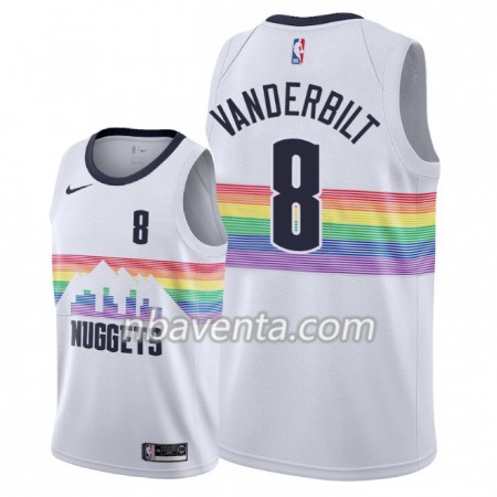 Camiseta Hombre Denver Nuggets Jarred Vanderbilt 8 2018-19 Nike City Edition Blanco Swingman